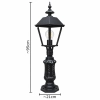 Klassisk trädgårdslampa N4 i gjutjärn med fyrkantig lykta