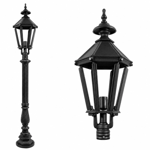 Gjutjärnslampa S1 med sexkantig lykta - 150cm