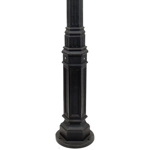 Dubbel parklykta i gjutjärn W22, 4-kantigt lykthus - 310cm, 340cm