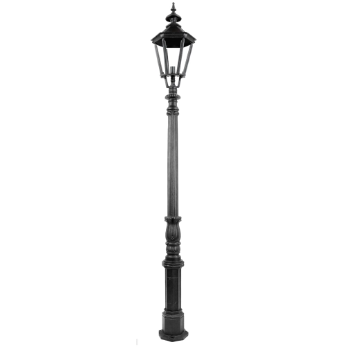 Stolplykta gjutjärn W4, 6-kantigt lykthus - 310cm